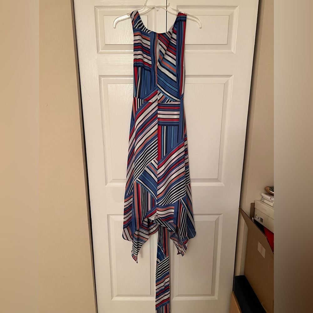 INC International Concepts Asymmetrical Blue and Red Dress